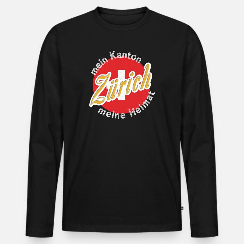 Meine Heimat Zuarich Geschenk - Männer Premium Bio Langarmshirt - Schwarz