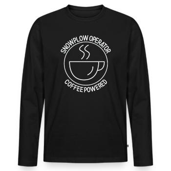 Snowplow Operator Coffee Powered Snow Plow Driver - Men's Premium Organic Long Sleeve Shirt - black - Front - Nico (187cm)