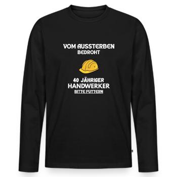 Funny Craftsman T-Shirt for the 40th Birthday - Men's Premium Organic Long Sleeve Shirt - black - Front - Nico (187cm)