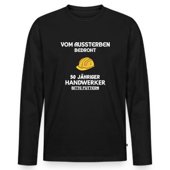Funny Craftsman T-Shirt for the 50th Birthday - Men's Premium Organic Long Sleeve Shirt - black - Front - Nico (187cm)