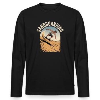 Retro Vintage Sandboarder Summer Sandboarding - Men's Premium Organic Long Sleeve Shirt - black - Front - Nico (187cm)