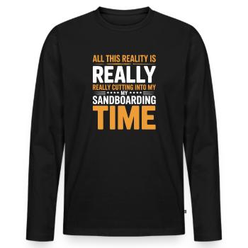 All This Reality Is Cutting Into My Summer - Men's Premium Organic Long Sleeve Shirt - black - Front - Nico (187cm)
