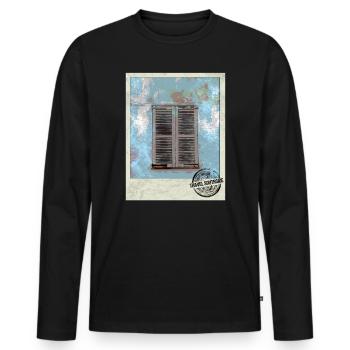 Weathered windows in the southern style - Men's Premium Organic Long Sleeve Shirt - black - Front - Nico (187cm)
