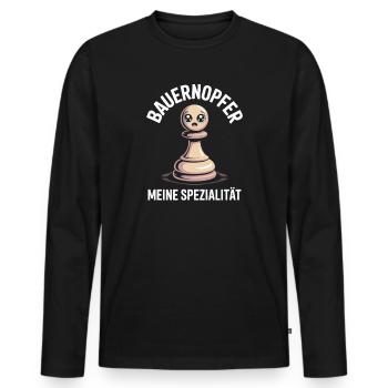 pawn sacrifice chess piece chess game chess - Men's Premium Organic Long Sleeve Shirt - black - Front - Nico (187cm)