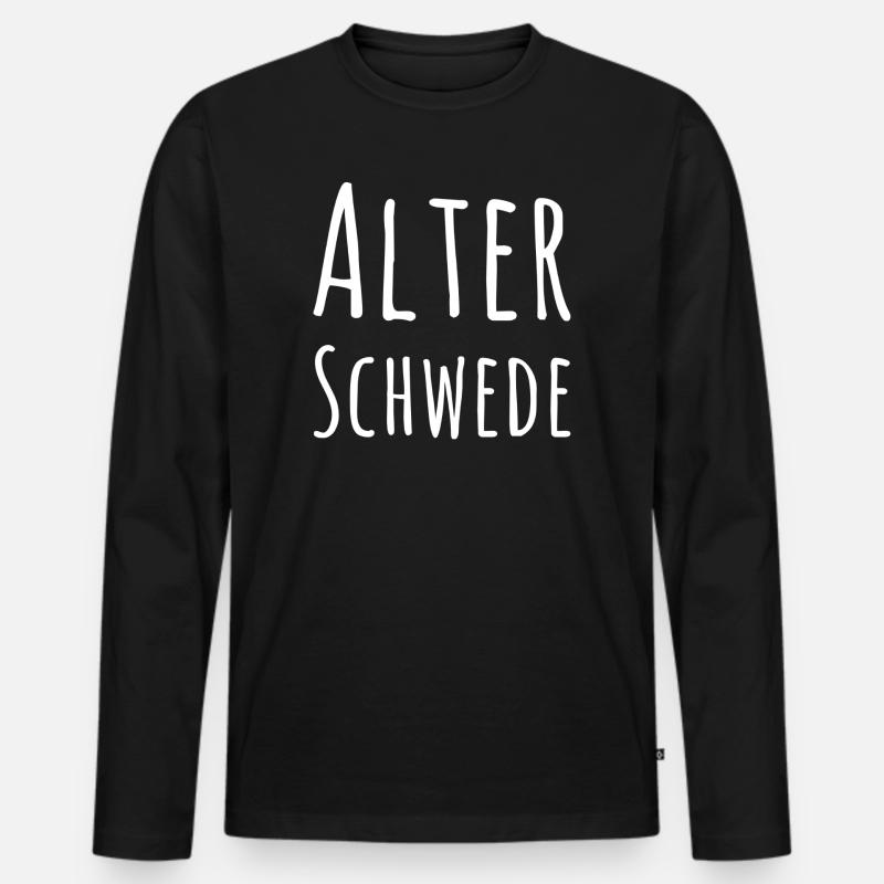 Alter Schwede Fun Design - Männer Premium Bio Langarmshirt - Schwarz