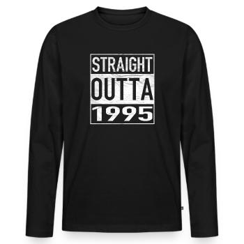 Straight Outta 1995 - Männer Premium Bio Langarmshirt - Schwarz - Vorne - Nico (187cm)