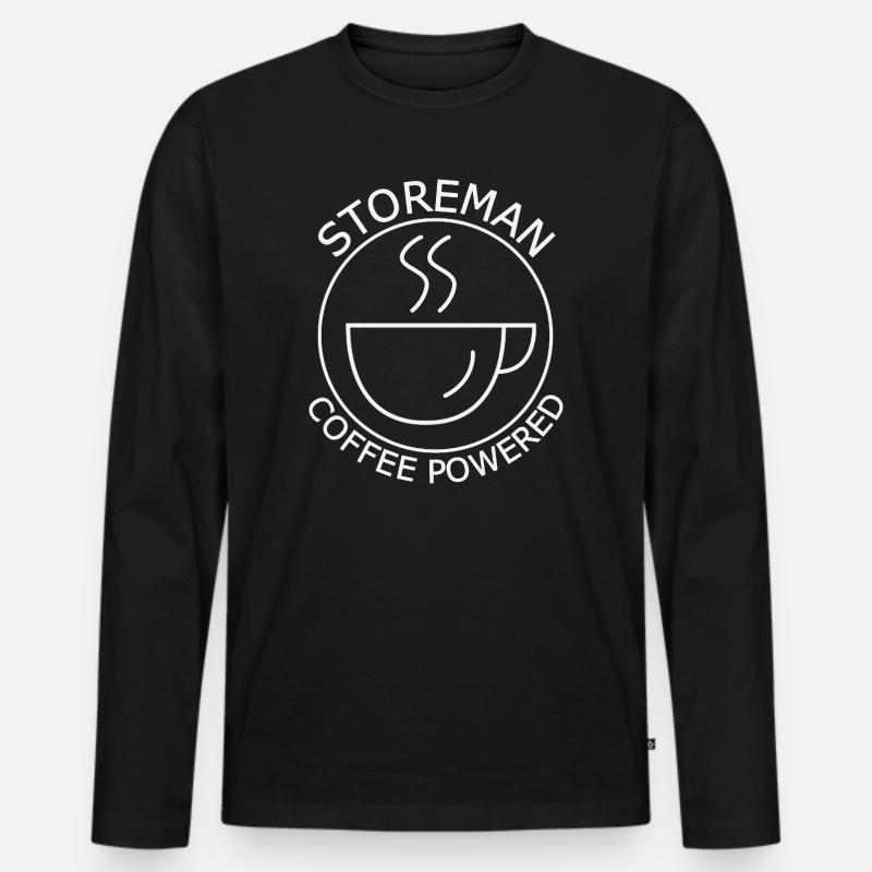 Storeman Coffee Powered - Männer Premium Bio Langarmshirt - Schwarz