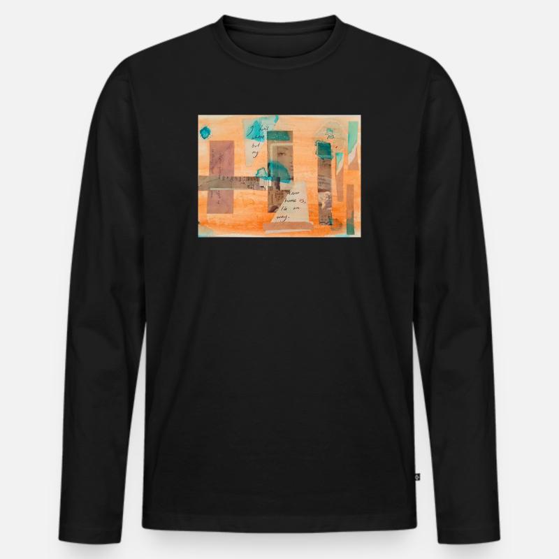 Collage - Männer Premium Bio Langarmshirt - Schwarz