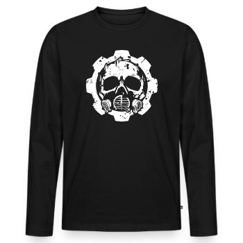 Industrial Skull Gear Design - Men's Premium Organic Long Sleeve Shirt - black - Front - Nico (187cm)