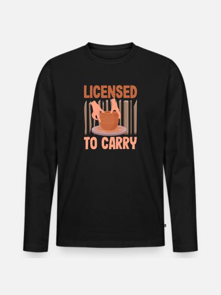 Licensed To Carry Töpferkunst-Liebe - Männer Premium Bio Langarmshirt - Schwarz