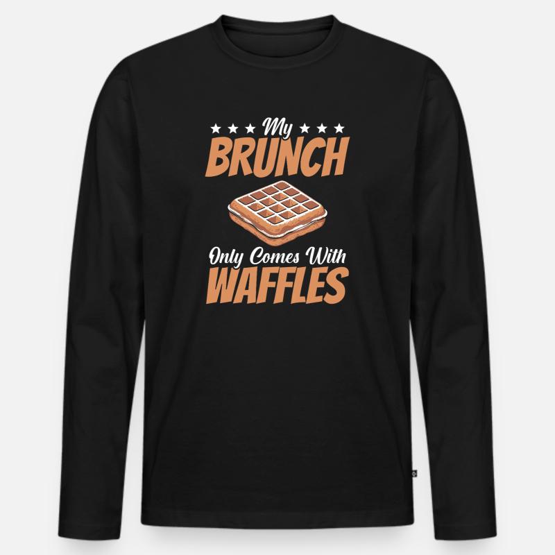Frühstückswaffeln Waffel Geschenk Bäckerei - Männer Premium Bio Langarmshirt - Schwarz