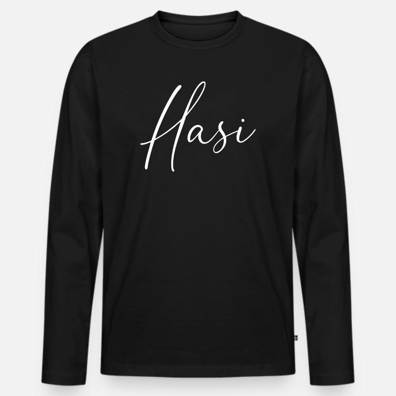 hasi / handschrift design - Männer Premium Bio Langarmshirt - Schwarz