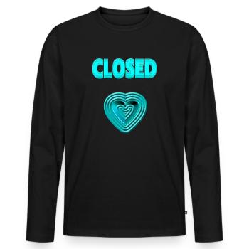 Neon heart love you heartache love closed - Men's Premium Organic Long Sleeve Shirt - black - Front - Nico (187cm)