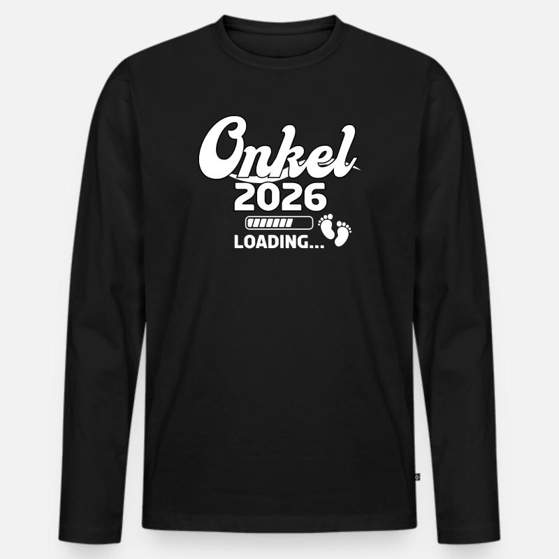 Onkel 2026 Loading Design - Männer Premium Bio Langarmshirt - Schwarz