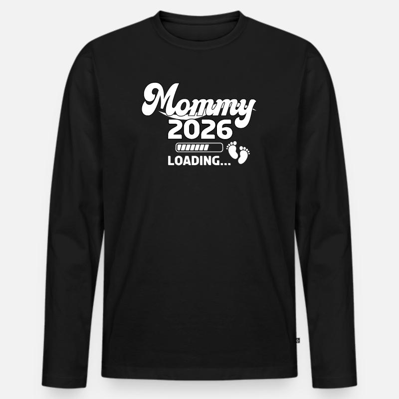 Mommy 2026 Loading Design - Männer Premium Bio Langarmshirt - Schwarz
