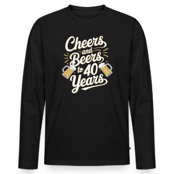 Cheers to 40 Years Beer Celebration - Men's Premium Organic Long Sleeve Shirt - black - Front - Nico (187cm)
