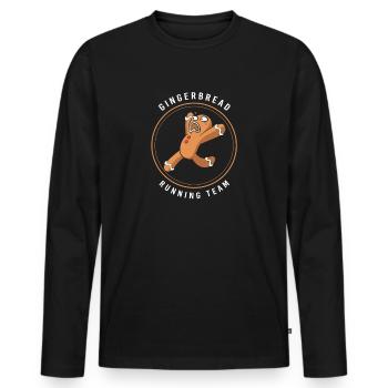 Bonhomme en pain d'épices de Noël en pain d'épices - T-shirt manches longues Premium bio Homme - noir - Devant - Nico (187cm)
