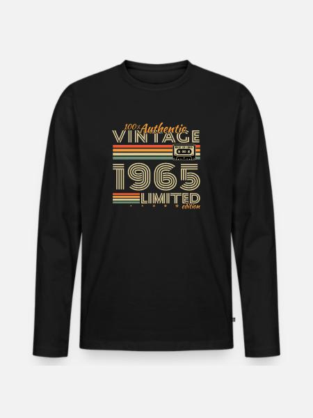 1965 Vintage Retro Födelsedagspresent - Ekologisk långärmad premium-T-shirt herr - svart