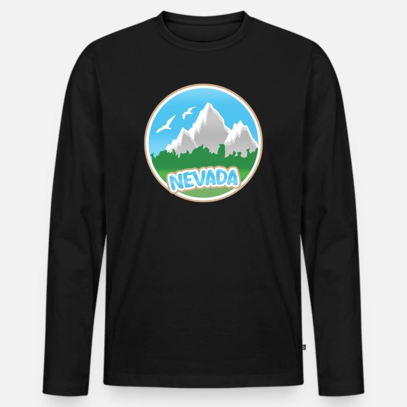 Nevada als Nevada - Männer Premium Bio Langarmshirt - Schwarz