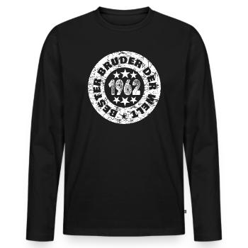 Siblings 1962 - Men's Premium Organic Long Sleeve Shirt - black - Front - Nico (187cm)