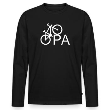 Grand-père Vélo Grand-père - T-shirt manches longues Premium bio Homme - noir - Devant - Nico (187cm)