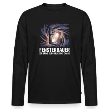 Window Manufacturer - Men's Premium Organic Long Sleeve Shirt - black - Front - Nico (187cm)