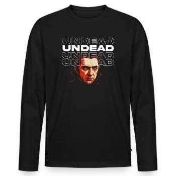 Classic Dracula Movie Tribute Design - Men's Premium Organic Long Sleeve Shirt - black - Front - Nico (187cm)