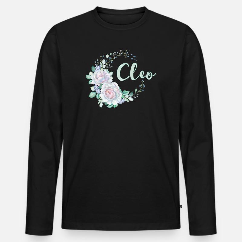 Für Cleo - Männer Premium Bio Langarmshirt - Schwarz