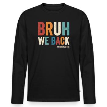 Frère, nous soutenons le premier jour d’école dans le #K - T-shirt manches longues Premium bio Homme - noir - Devant - Nico (187cm)