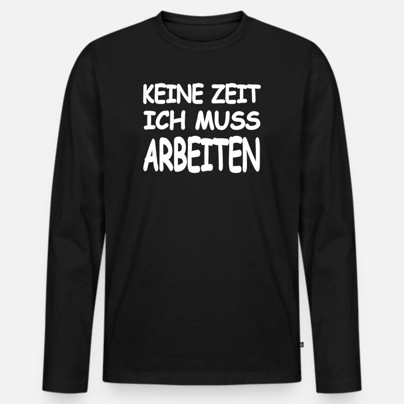Arbeiten - Männer Premium Bio Langarmshirt - Schwarz