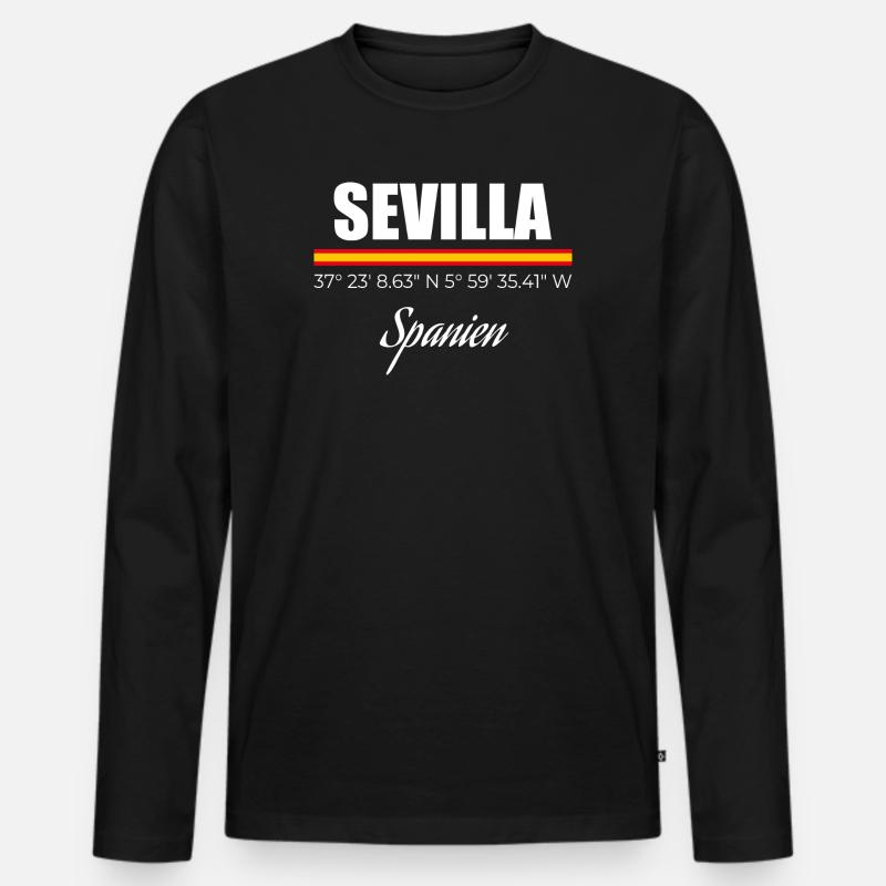 Sevilla - Männer Premium Bio Langarmshirt - Schwarz