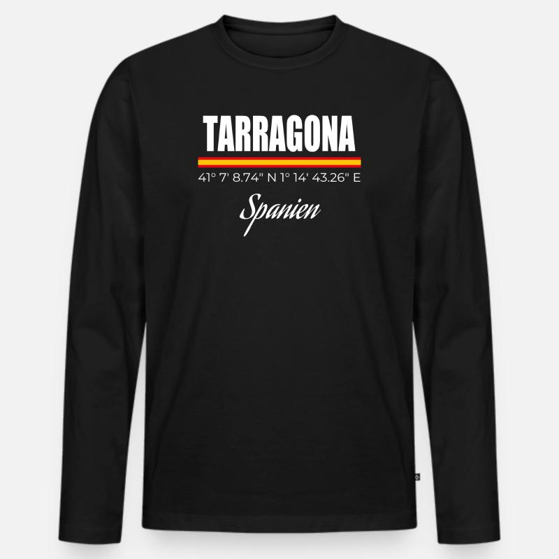 Tarragona - Männer Premium Bio Langarmshirt - Schwarz
