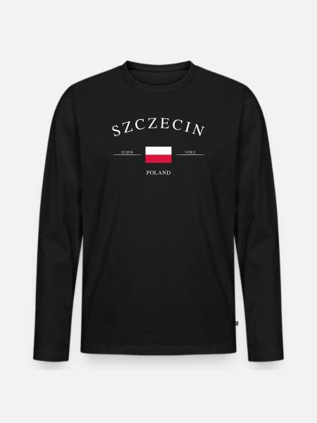 Szczecin Poland – Holiday Souvenir & Gift - Men's Premium Organic Long Sleeve Shirt - black
