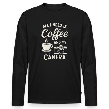 Will Bike pour la bière - T-shirt manches longues Premium bio Homme - noir - Devant - Nico (187cm)