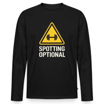 Développé couché Mememe Discover Me Bro Gym - T-shirt manches longues Premium bio Homme - noir - Devant - Nico (187cm)