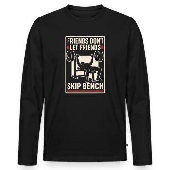 Développé couché Mememe Discover Me Bro Gym - T-shirt manches longues Premium bio Homme - noir - Devant - Nico (187cm)