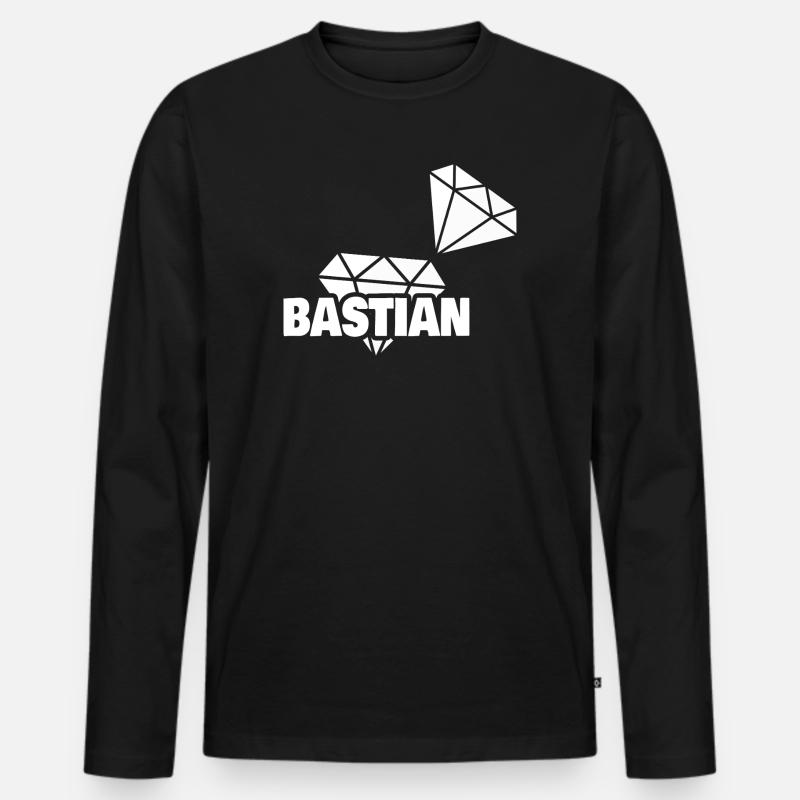 Kostbar Bastian - Männer Premium Bio Langarmshirt - Schwarz