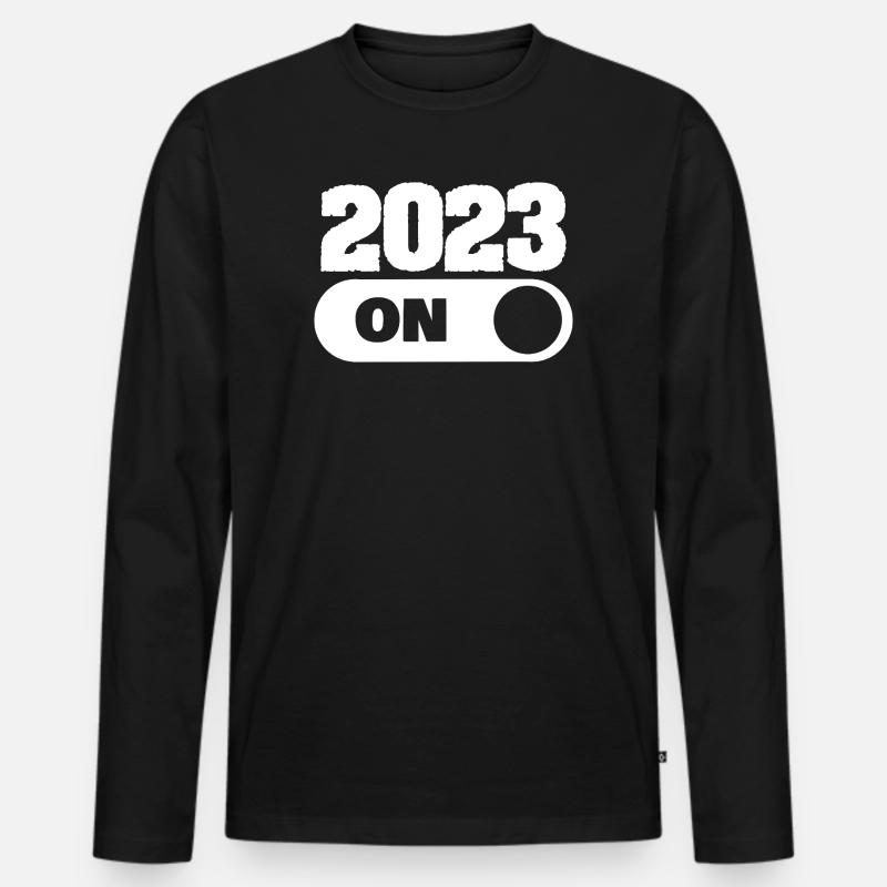 2023 - Männer Premium Bio Langarmshirt - Schwarz