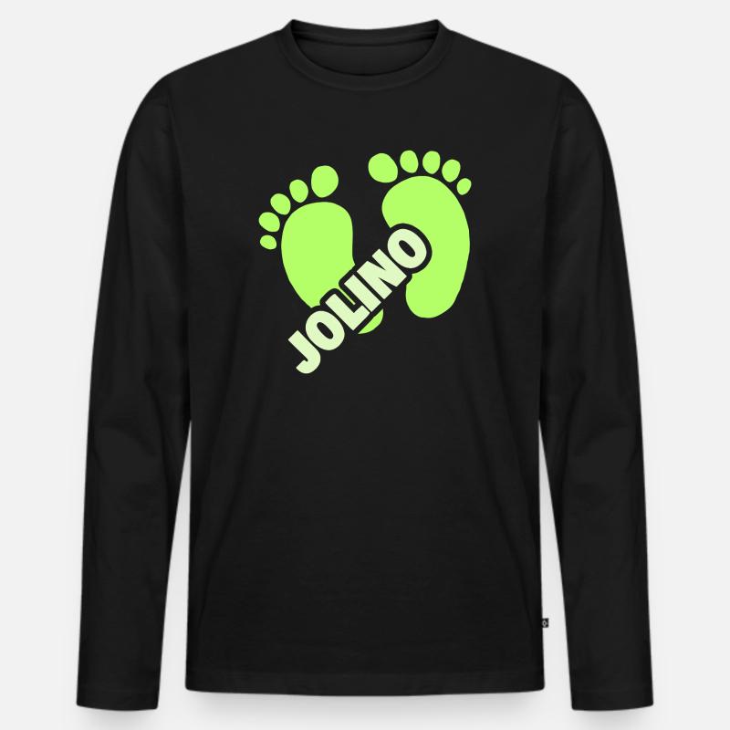 Geburt Jolino - Männer Premium Bio Langarmshirt - Schwarz