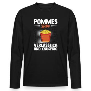 French fries love reliable and crispy - Men's Premium Organic Long Sleeve Shirt - black - Front - Nico (187cm)