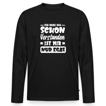 J’ai compris – je m’en fiche, sarcasme - T-shirt manches longues Premium bio Homme - noir - Devant - Nico (187cm)
