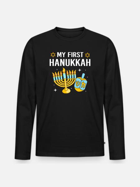 Hanoukka Hanoukka Hanoukka - T-shirt manches longues Premium bio Homme - noir