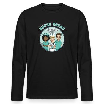Infirmière Équipe médicale Reconnaissance des soins de santé - T-shirt manches longues Premium bio Homme - noir - Devant - Nico (187cm)