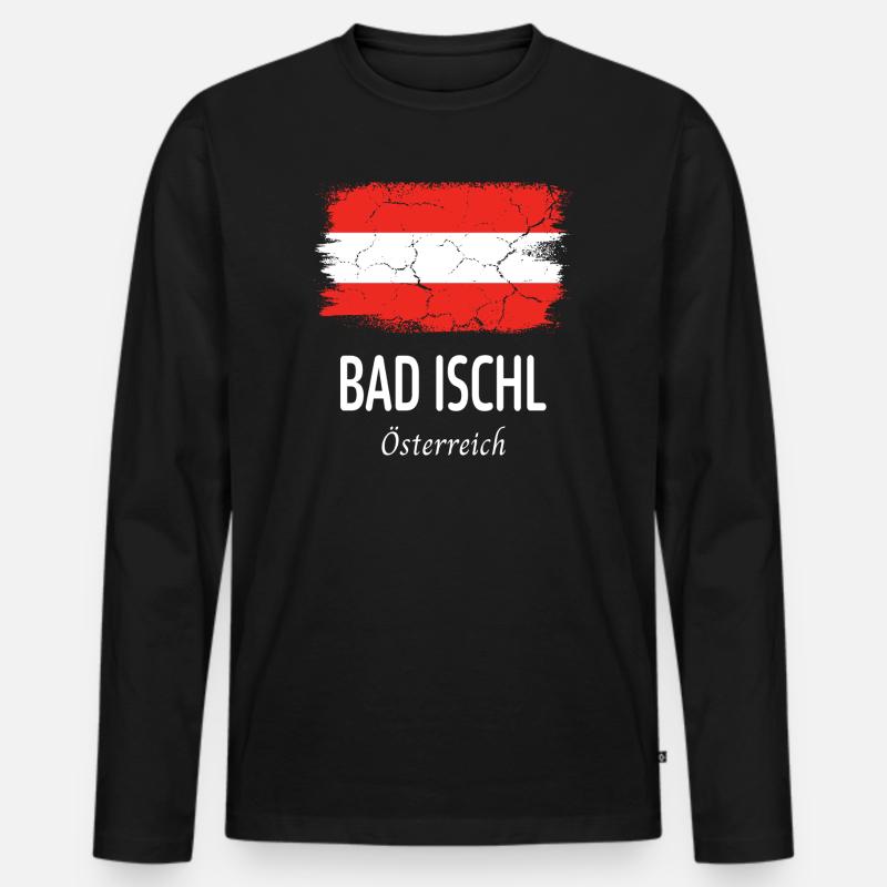 Bad Ischl - Männer Premium Bio Langarmshirt - Schwarz