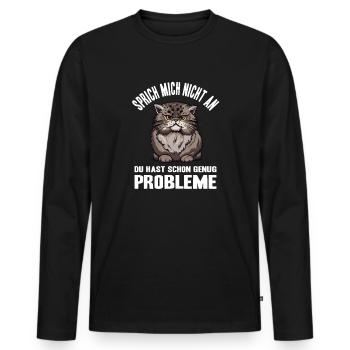 Funny Sayings Fun Outfits Irony Sarcasm - Men's Premium Organic Long Sleeve Shirt - black - Front - Nico (187cm)