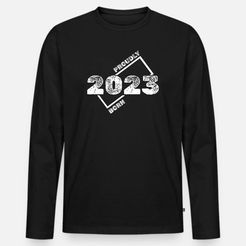 Geschenkidee 2023 - Männer Premium Bio Langarmshirt - Schwarz