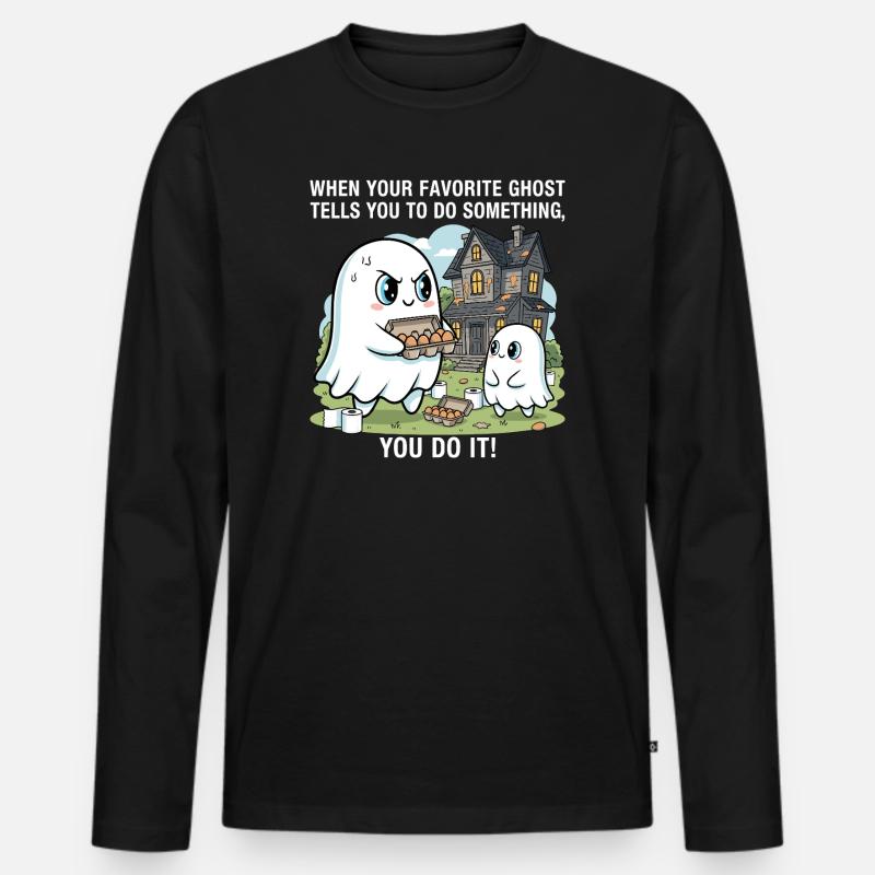 Mein Lieblingsgeist - Männer Premium Bio Langarmshirt - Schwarz