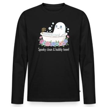 Süßer Spuk - Männer Premium Bio Langarmshirt - Schwarz - Vorne - Nico (187cm)