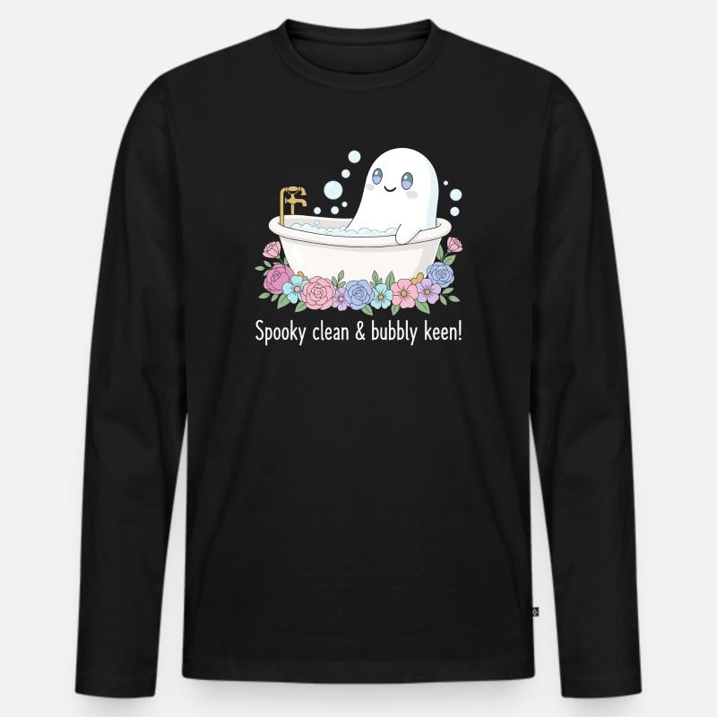 Süßer Spuk - Männer Premium Bio Langarmshirt - Schwarz