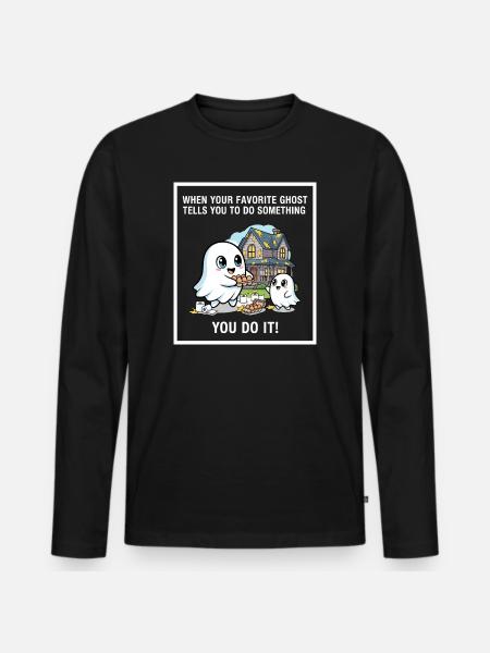 My favorite ghost - Men's Premium Organic Long Sleeve Shirt - black